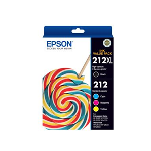 Epson 212XL BK + 212 C/M/Y 4 Ink Cartridge Value Pack