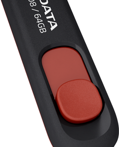 ADATA C008 Retractable USB 2.0 64GB Black/RedFlash Drive