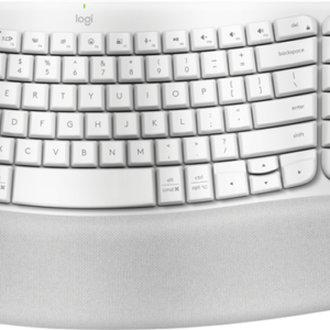 Logitech Wave Keys Wireless Ergo Keyboard - White