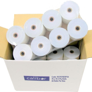 Bond Plain Paper Rolls 76x76mm 3-Ply - Box of 24