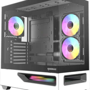Raidmax H200 ATX Mid-Tower Case Tempered Glass White with ARGB