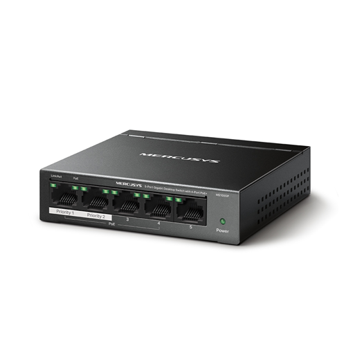 Mercusys MS105GP 5 Port Gigabit Switch Steel Case 4x PoE+