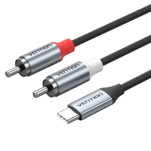 Vention USB-C Male to 2RCA Male with DAC Audio Cable 1M Gray