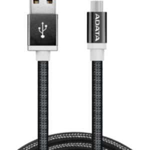 ADATA USB Type A to Micro USB Braided Connection Cable - 1m Black