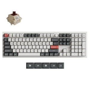 Keychron Q6 Ultra 8K Wireless White Silk POM Switch BROWN Custom Mechanical Keyboard