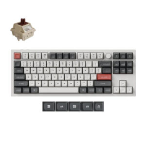 Keychron Q3 Ultra 8K Wireless White Silk POM Switch BROWN Custom Mechanical Keyboard