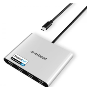 mbeat USB-C Quad 4K HDMI DisplayLink Adapter with PD Pass-through