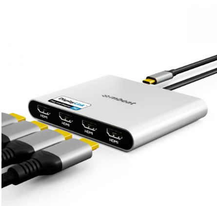 mbeat USB-C Quad 4K HDMI DisplayLink Adapter with PD Pass-through - Image 2