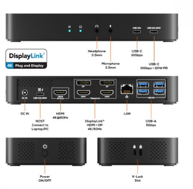 mbeat USB-C Triple 4K Display Docking Station (DisplayLink+ HDMI-ALT) - Image 2