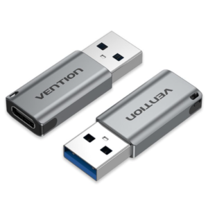 Vention USB 3.0 Male to USB-C Female Adapter Gray Aluminium Alloy Type