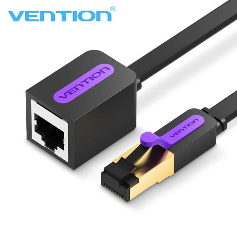 Vention Flat Cat.7 Extension Patch Cable 10M Black