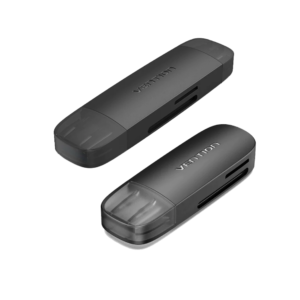 Vention 2-in-1 USB 3.0 A Card Reader(SD+TF) Black Dual Drive Letter
