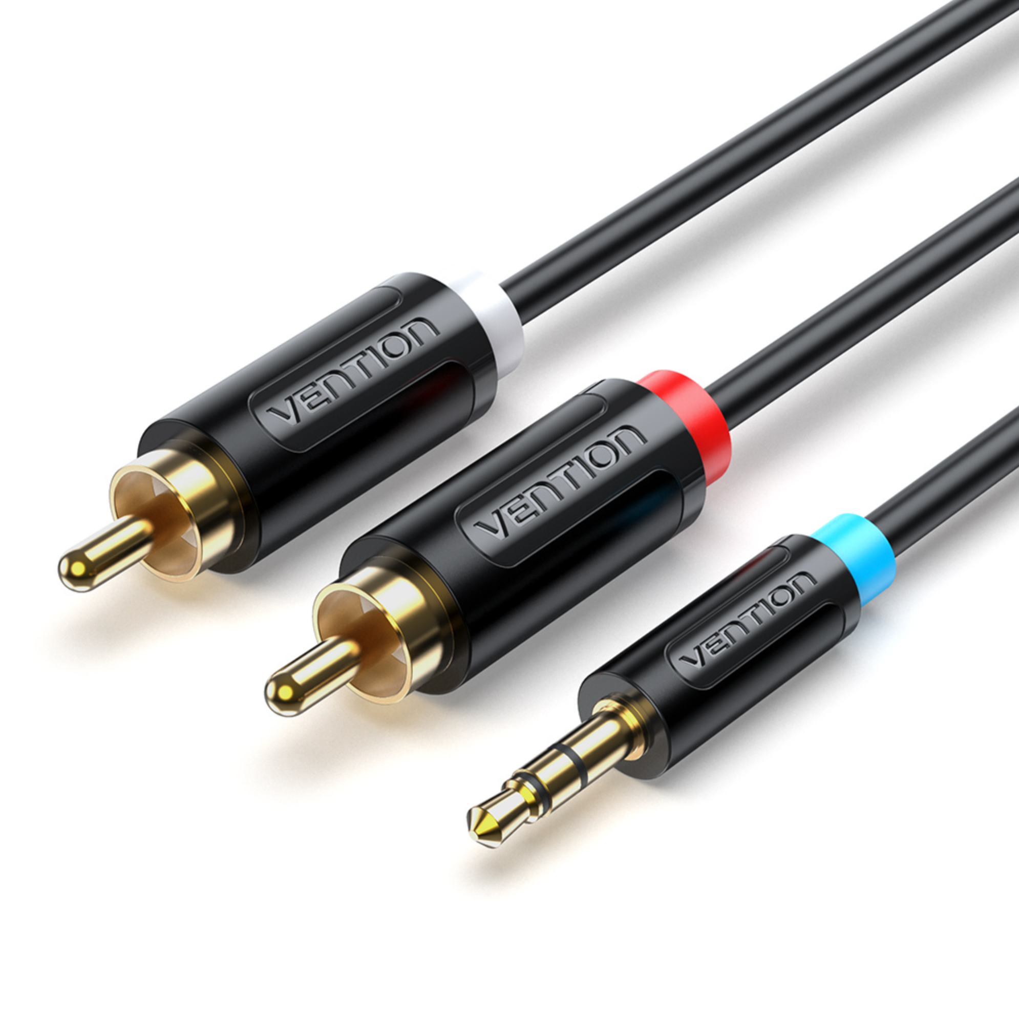Vention 3.5MM Male to 2-Male RCA Adapter Cable 2M Black