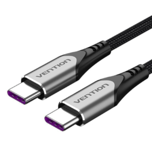 Vention USB 2.0 C Male to C Male 5A Cable 1M Gray Aluminum Alloy Type