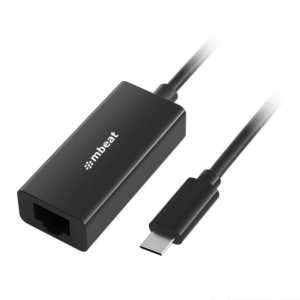 mbeat USB-C to Gigabit Ethernet (RJ45) LAN Adapter - Black