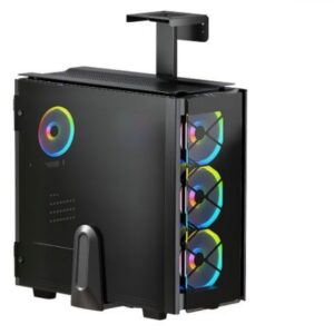 Mbeat activiva Matte Black Ultra Wide Adjustable Under-Desk & Wall PC / Gaming PC Mount - Holds Cases up to 29cm in Width