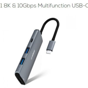 mbeat "Elite" 7-in-1 Multi-Port USB-C 3.2 Hub with 8K HDMI Video, 10Gbps Data, Space Grey