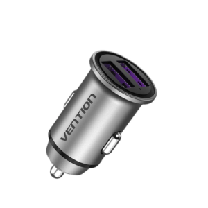 Vention Two-Port USB A+A(30/30) Car Charger Gray Mini Style Aluminium Alloy Type