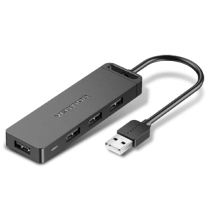 Vention 4-Port USB 2.0 Hub With Power Delivery 0.15M Black
