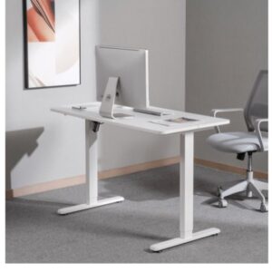 Bracom Affordable Compact Electric Single-Motor Sit-Stand Desk - White