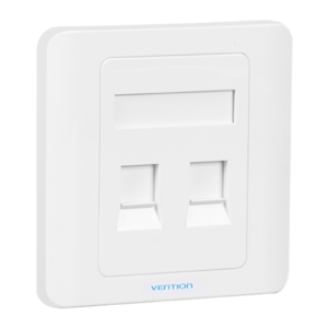 Vention 2 Port keystone Jack Wall Plate White 86 Type