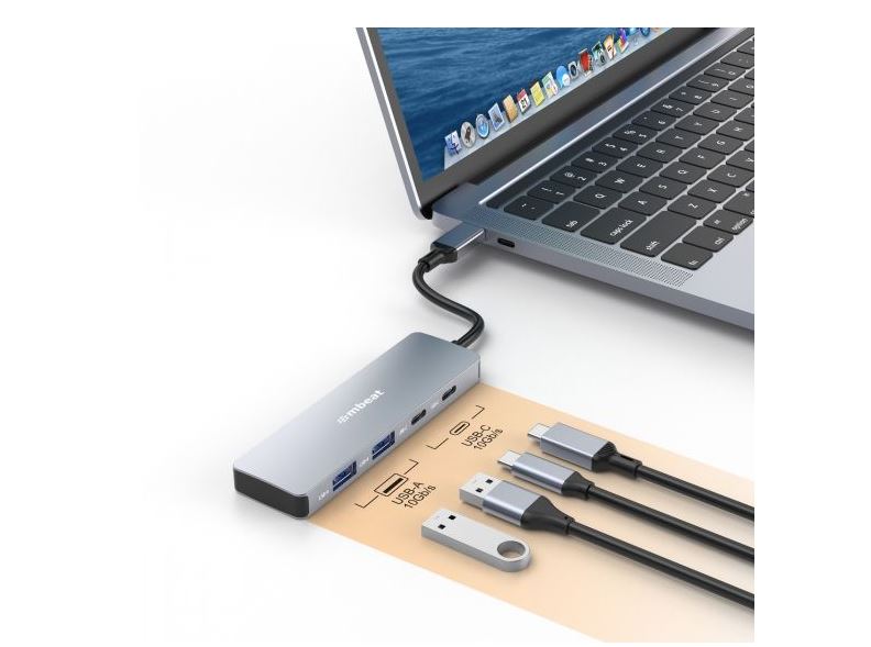 mbeat Elite 4-Port 10Gbps USB-C Gen 2 Hub (2A+2C) - Image 2