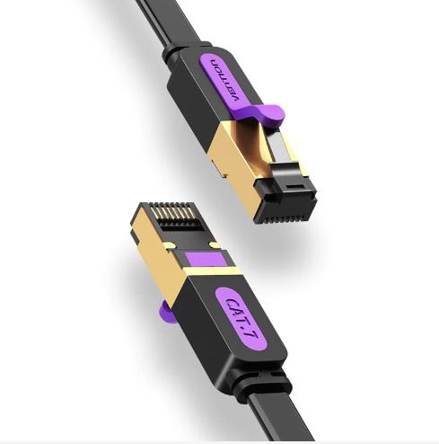 Vention Flat Cat.7 Patch Cable 10M Black - Image 2