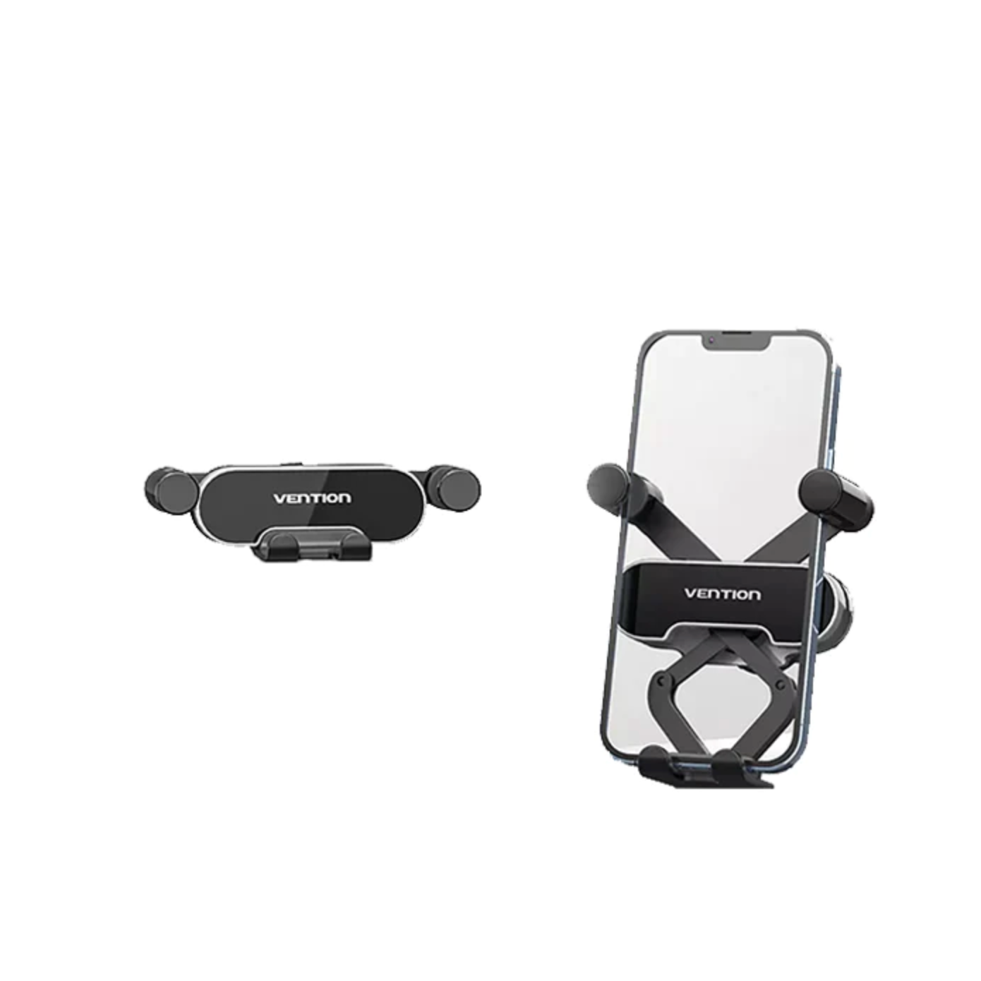 Vention Auto-Clamping Car Phone Mount With Duckbill Clip Gray Crossbar Type - Image 2