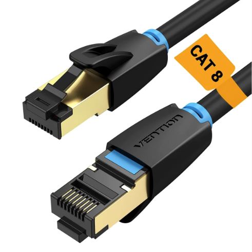 Vention Cat.8 SFTP Patch Cable 1M Black Slim Type - Image 2