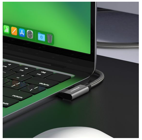 mbeat Tough Link 1.8m L-Shape USB 3.2 Gen2 USB-C Cable - Space Grey - Image 2