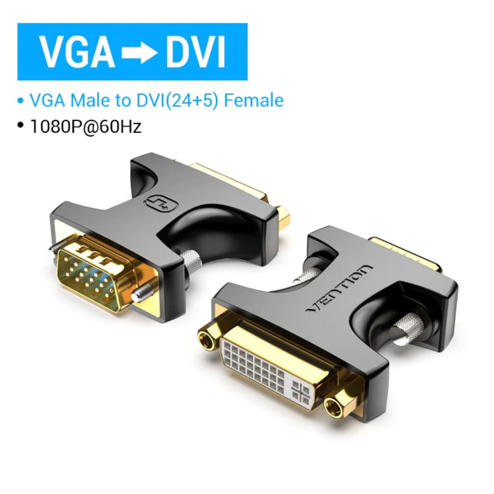 Vention VGA Male to DVI Female Adapter Black - Image 2