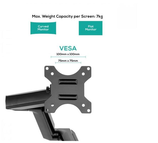 Mbeat activiva ErgoLife Triple Monitor Screen Gas Spring Monitor Arm - Image 2