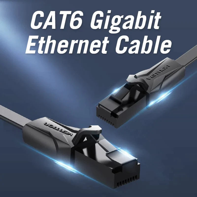 Vention Flat CAT6 UTP Patch Cord Cable 3M Black - Image 2