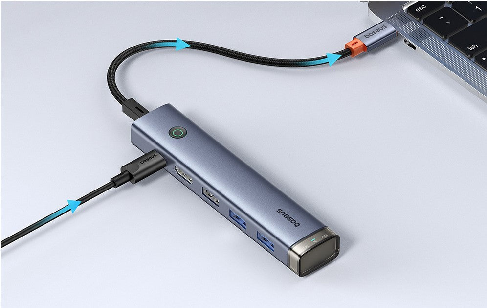 Baseus USB 6-Port Hub UltraJoy Series Type-C - HDMI, USB3.0x2, USB2.0, C3.0, PD - Image 4