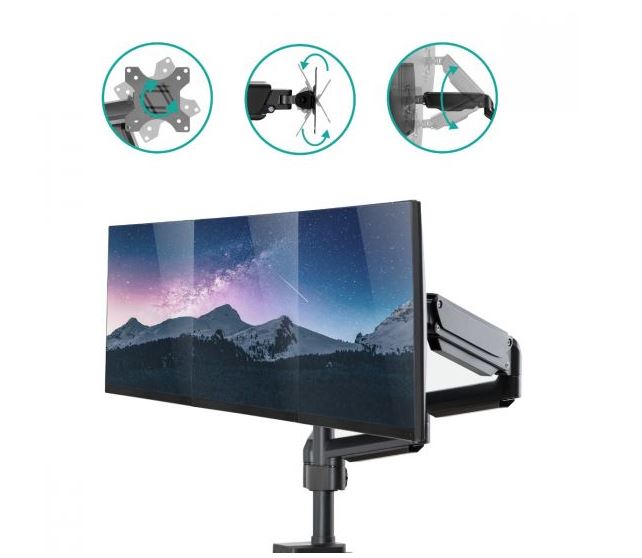 Mbeat activiva ErgoLife Triple Monitor Screen Gas Spring Monitor Arm - Image 3