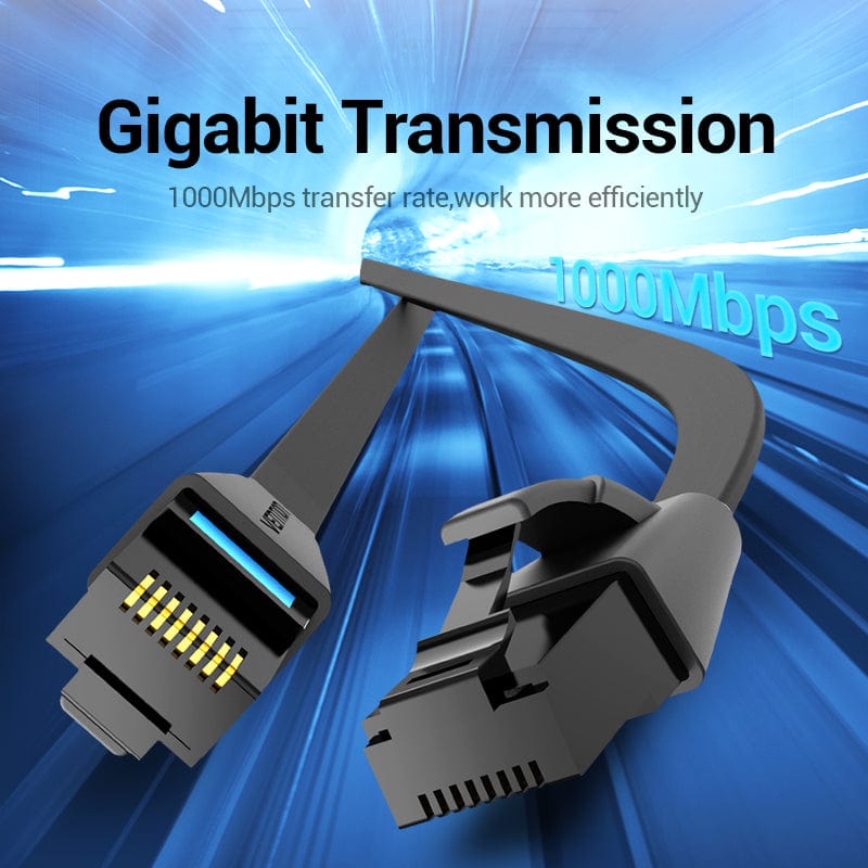 Vention Flat Cat.6 UTP Patch Cable 3M Black - Image 3
