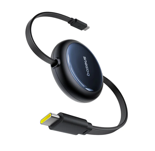 Baseus Nomos Retractable Charging Cable USB-C to USB-C 100W 1.5m Cosmic Black - Image 4