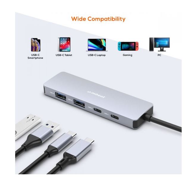 mbeat Elite 4-Port 10Gbps USB-C Gen 2 Hub (2A+2C) - Image 5