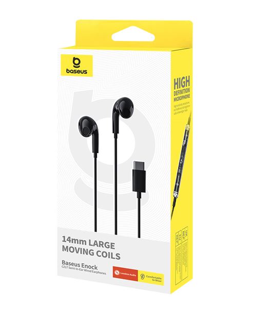 Baseus Enock CZ17 Semi-In-Ear Wired Earphones - Black - Image 7