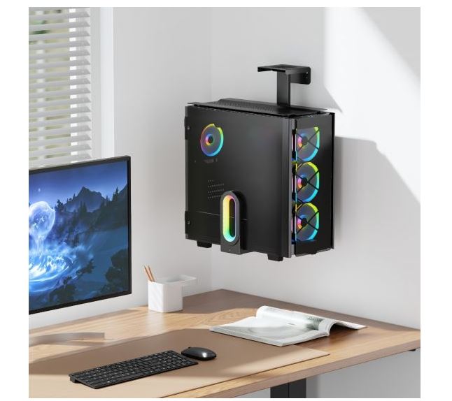 activiva RGB Ultra-Wide Adjustable Wall & Under-Desk Gaming PC Mount - Image 6