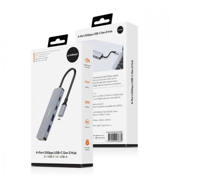 mbeat Elite 4-Port 10Gbps USB-C Gen 2 Hub (2A+2C) - Image 6