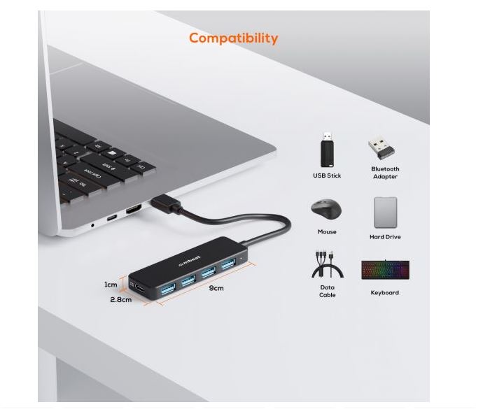mbeat 4-Port USB 3.0 Hub with USB-C DC Port - Image 6