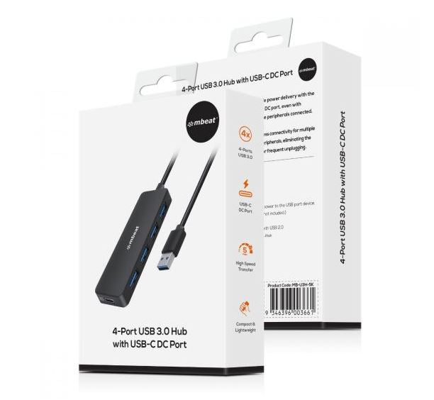mbeat 4-Port USB 3.0 Hub with USB-C DC Port - Image 7