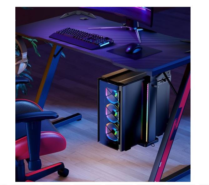 activiva RGB Ultra-Wide Adjustable Wall & Under-Desk Gaming PC Mount - Image 7