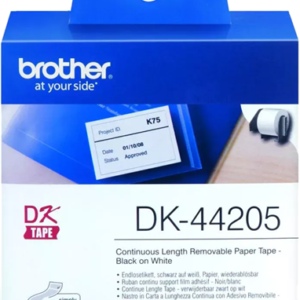 Brother DK44205 Continuous Paper Roll (Blk Print on Wht) 62mm x 30.48m