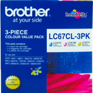 Brother LC67CL3PK CMY Colour Ink Cartridges (Triple Pack)