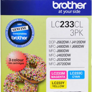 Brother LC233CL3PK CMY Colour Ink Cartridges (Triple Pack)