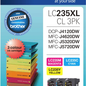 Brother LC235XLCL3PK CMY Colour High Yield Ink Cartridge (Triple Pack)
