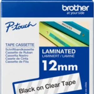 Brother TZe-131S 12mm x 4m Black on Clear Laminated Tape