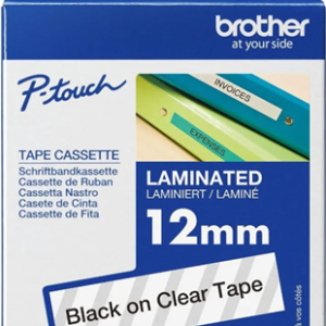 Brother TZe-131 12mm x 8m Black on Clear Tape